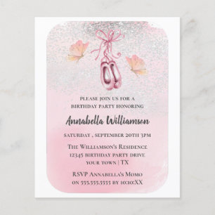 Lámina Ballet Presupuestario zapatillas y fiesta de cumpl