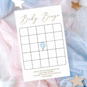 Lámina Balón azul de aire caliente Baby Shower Bingo Jueg