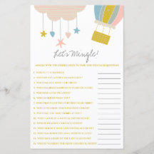 Balón y Nube ¡Vamos a Mingle! Juego Baby Shower