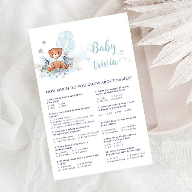 Lámina Balones de oso de peluche azul con juego de trivia (Subido por el creador)