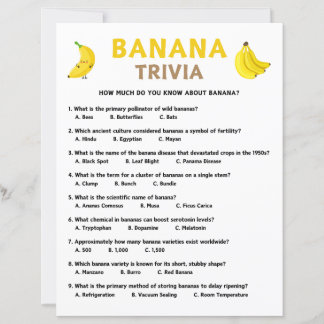 Lámina Banana Trivia Game