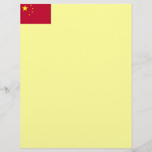 Lámina Bandera de China Letterhead