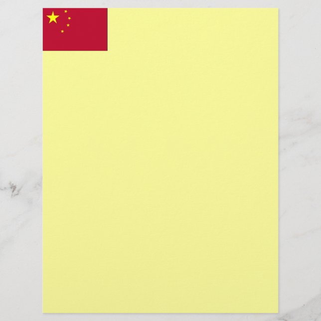 Lámina Bandera de China Letterhead (Anverso)