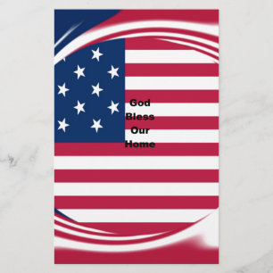 Lámina Bandera de Estados Unidos con Dios bendiga nuestro