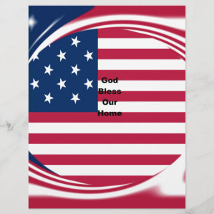 Lámina Bandera de Estados Unidos con Dios bendiga nuestro