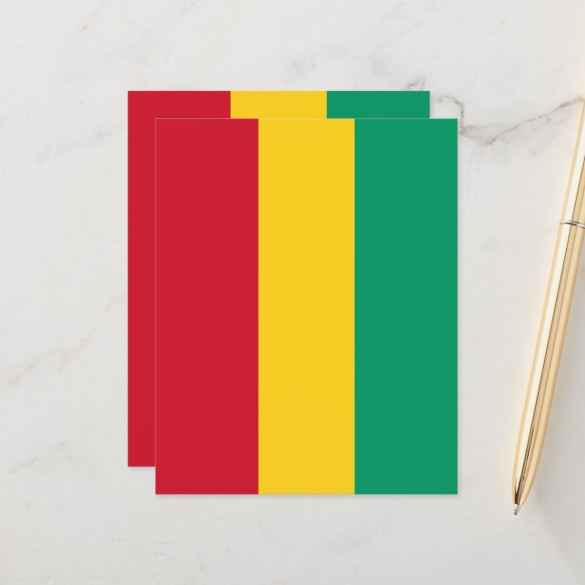 Lámina Bandera de Guinea (Anverso/Reverso In Situ)