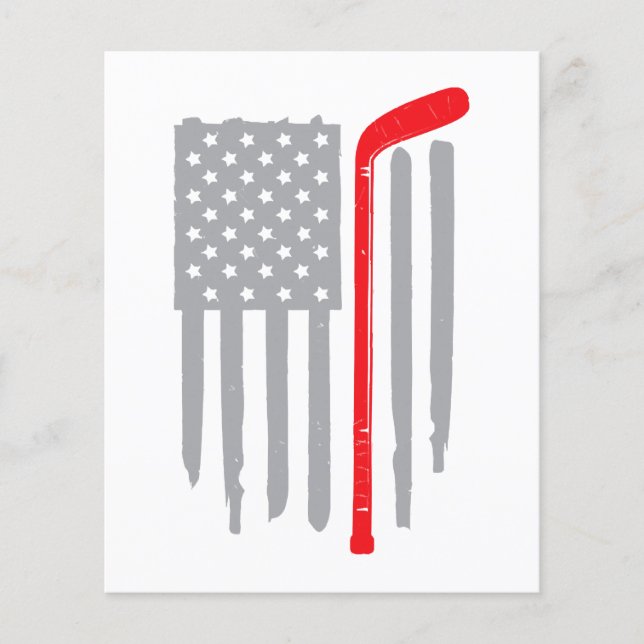 Lámina Bandera de hockey estadounidense (Anverso)