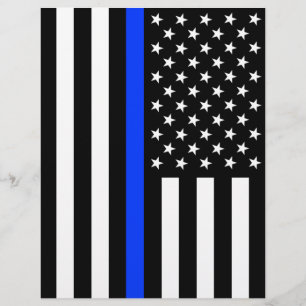 Lámina Bandera de la policía delgada de la línea azul