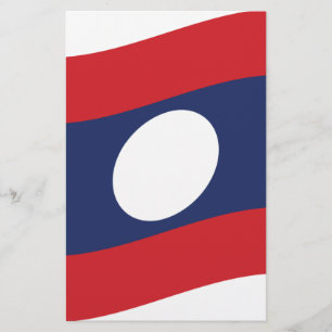 Lámina Bandera de Laos Ondeando