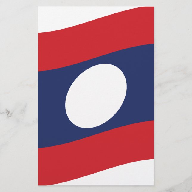 Lámina Bandera de Laos Ondeando (Anverso)