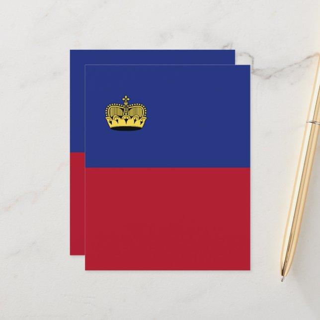 Lámina Bandera de Liechtenstein (Anverso/Reverso In Situ)