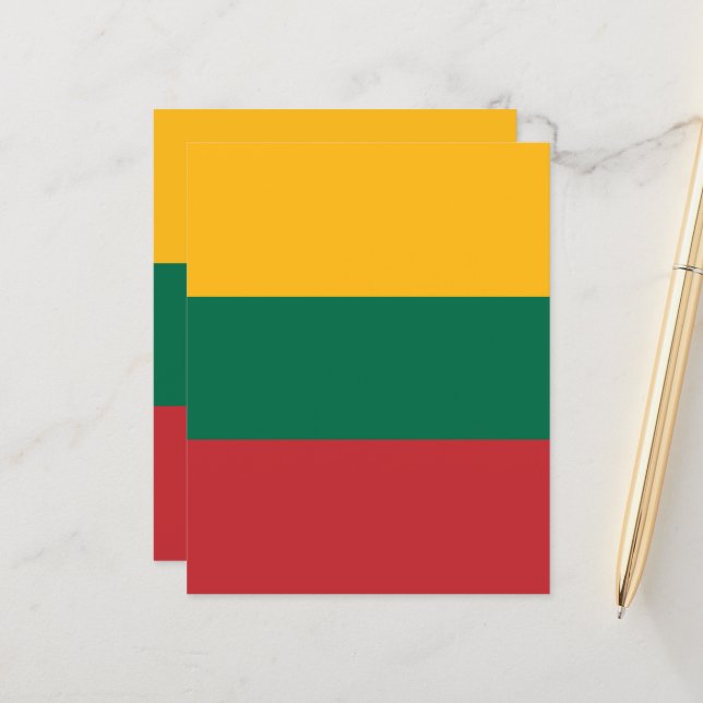Lámina Bandera de Lituania (Anverso/Reverso In Situ)