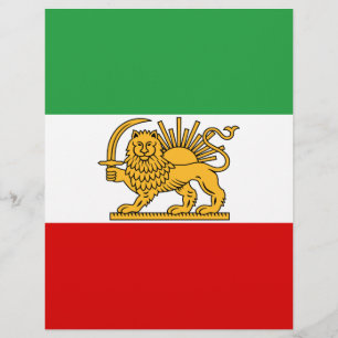 Lámina Bandera del Sha del Irán (1964-1980) ی・و・・・・・・・・