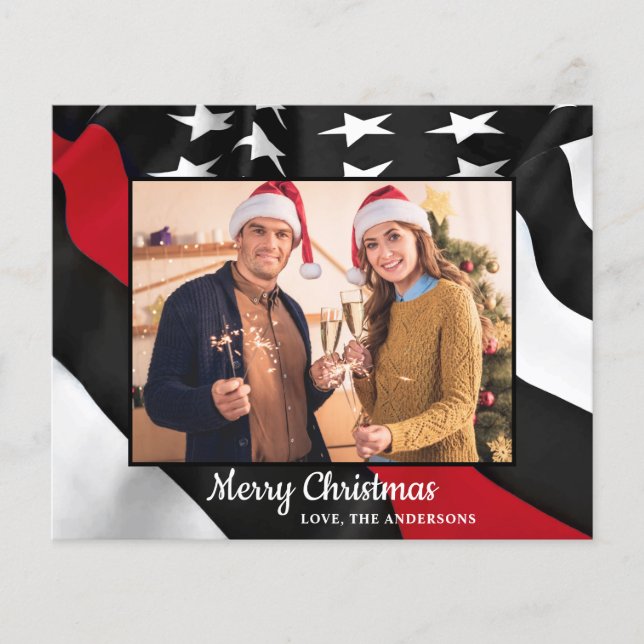 Lámina Bandera delgada de la línea roja de los Navidades  (Anverso)