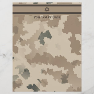 Lámina Bandera Israelí En El Camo Desierto