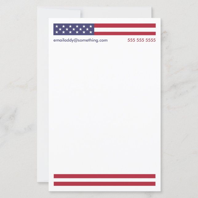 Lámina Bandera Patriótica Americana (Anverso)