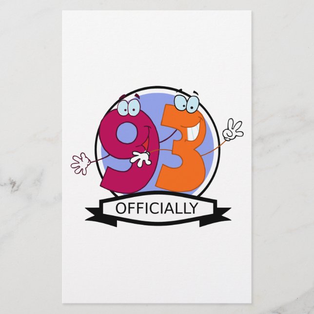 Lámina Banner de cumpleaños 93 Oficialmente (Anverso)