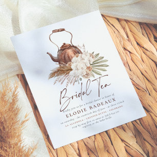 Lámina Baño Bohemio Floral de Hierba de Pampas Té Ducha N