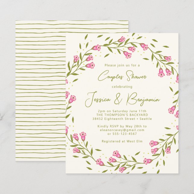 Lámina Baño de parejas de flores de jardín rosadas rústic (Anverso / Reverso)