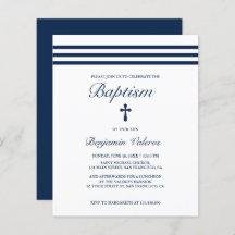 BAPTISM Elegante a rayas de la marina Cruz Azul pr
