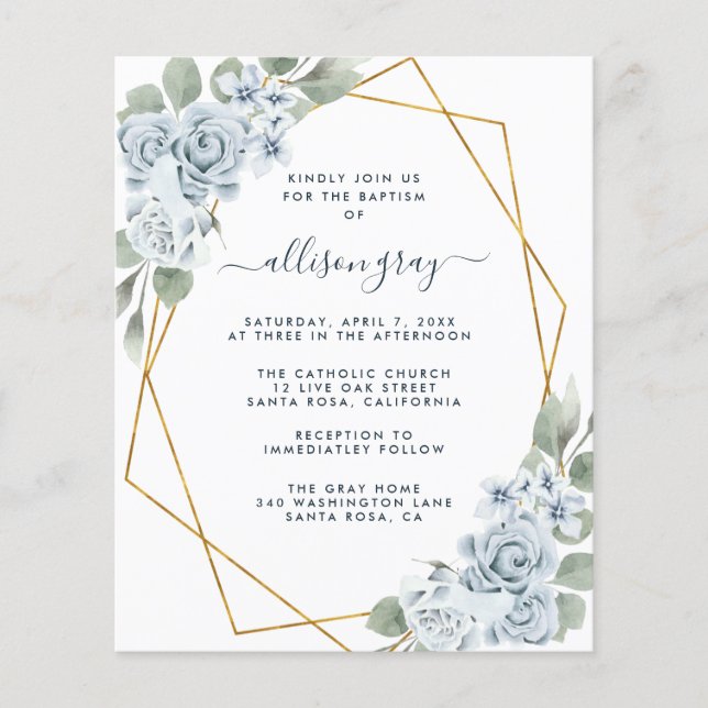 Lámina Baptismo floral seco (Anverso)