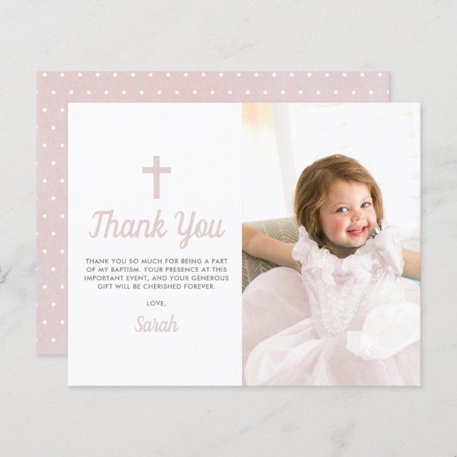 Lámina Baptismo presupuestal Christening Chica Foto Graci (Anverso / Reverso)