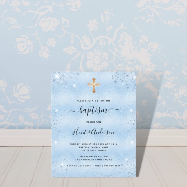 Lámina Baptismo presupuestal Invitación del niño azul cla (Subido por el creador)