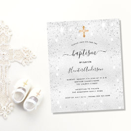 Lámina Baptismo presupuestal purpurina de plata invitació