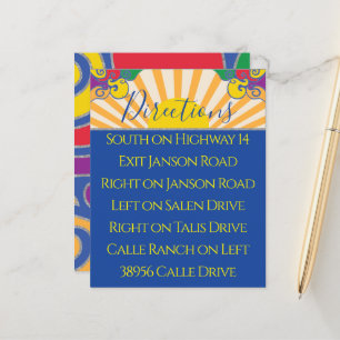 Lámina Bar Bat Mitzvah Gabinete/Tarjeta de dirección Swir