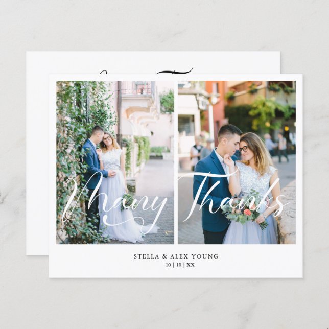 Lámina Barato Novia y Groom 2 fotos Collage con mano (Anverso / Reverso)