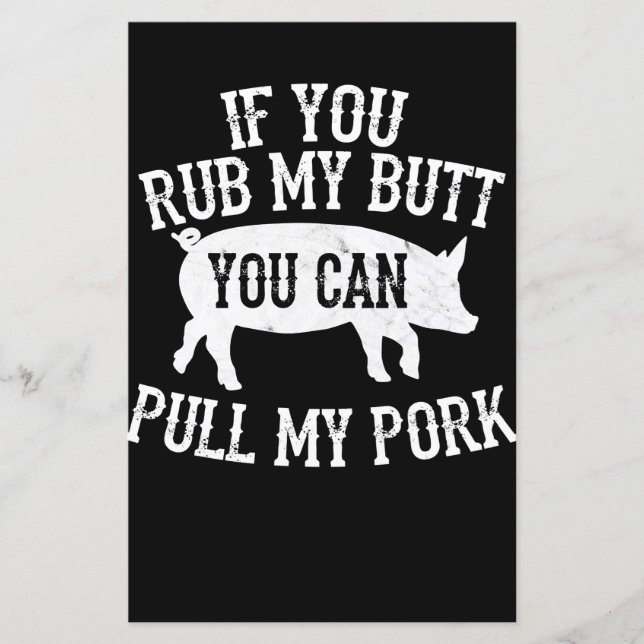 Lámina Barbacoa | BBQ Rub My Butt Pull My Pork Smoking Gr (Anverso)