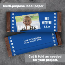 Barra Azul Mitzvah Presupuesto Candy Bar Wrapper