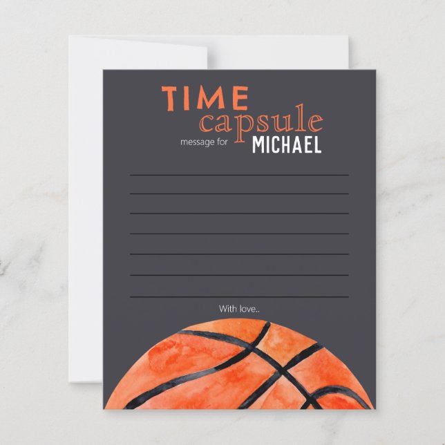 Lámina Basketball Sports Boy 10th Birthday Time Capsule (Anverso)