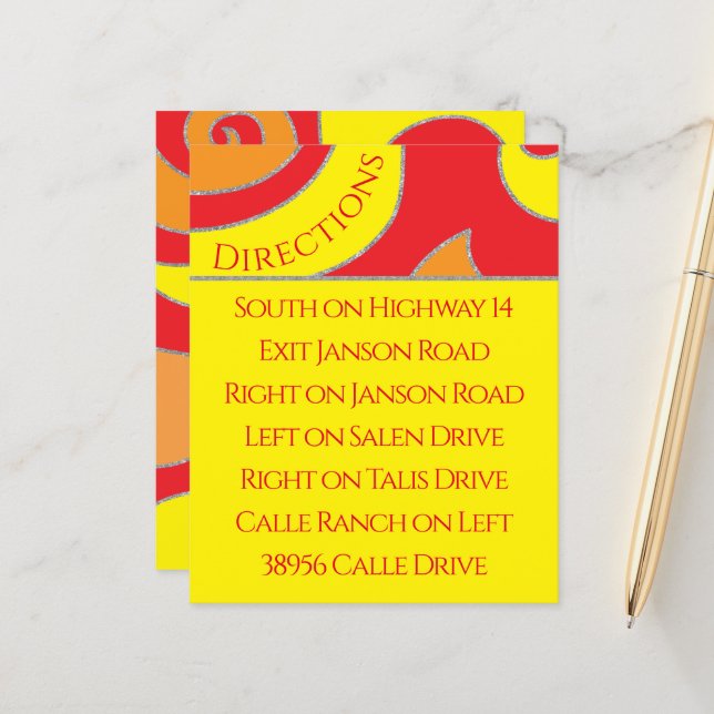 Lámina Bat Bat Mitzvah Gabinete/Tarjeta de dirección Swir (Anverso/Reverso In Situ)