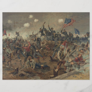 Lámina Batalla de Spottsylvania, por L. Prang & Co. (1887