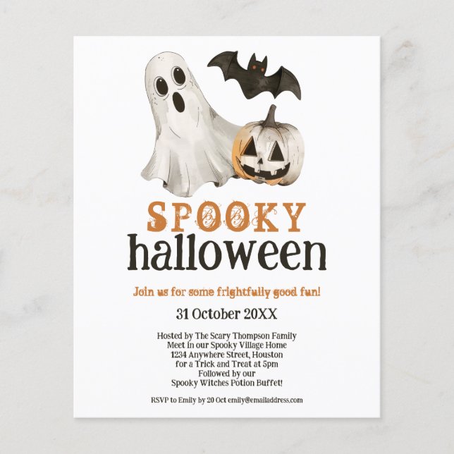 Lámina Bate de calabaza fantasma presupuestal Spooky blan (Anverso)