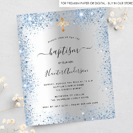 Lámina Bautismo presupuestal invitación de purpurina de n