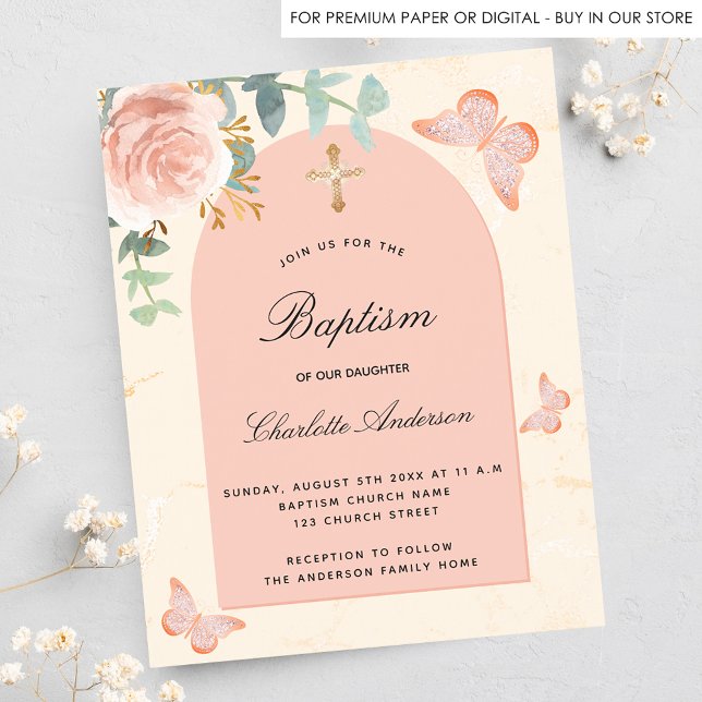 Lámina Bautismo presupuestario eucalipto mariposas floral (Subido por el creador)
