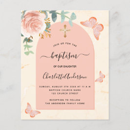 Lámina Bautismo presupuestario eucalipto mariposas floral