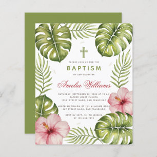 Lámina Bautismo Tropical Sale Invitación Presupuestaria H