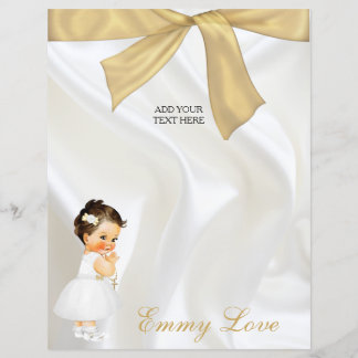 Lámina Bautizo de niña en oro blanco