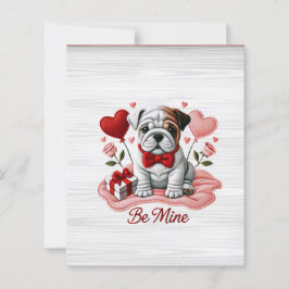 Lámina Be Mine Valentine English Bulldog Stationery Set