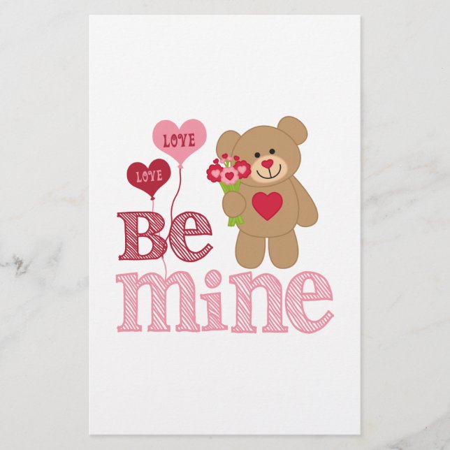 Lámina Be Mine Valentine Teddy (Anverso)