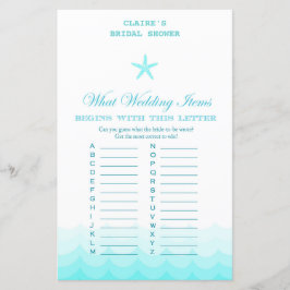 Lámina Beach Bridal Shower Game, Náutica, Sirenita