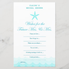 Lámina Beach Bridal Shower Game, Náutica, Sirenita