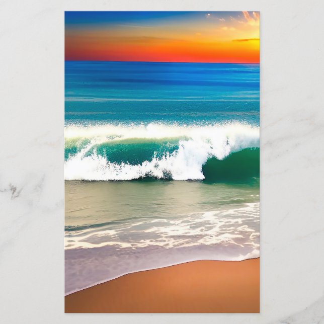 Lámina Beach Wedding Beach at Sunset waves sun beach (Anverso)