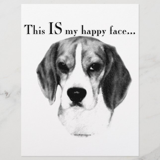 Lámina Beagle Happy Face; Happy Beagle; Grumpy Beagle (Anverso)