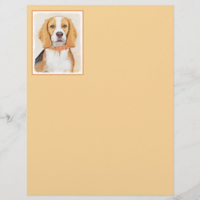 Lámina Beagle Hound Dog Pintura original de animales (Anverso)