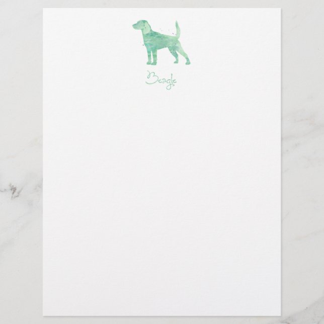 Lámina Beagle Watercolor Design (Anverso)
