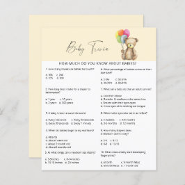 Lámina Bear - Baby Trivia | Juego Baby Shower